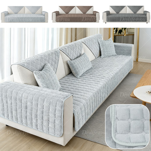 Soft plush sofa seat cover - soft,
