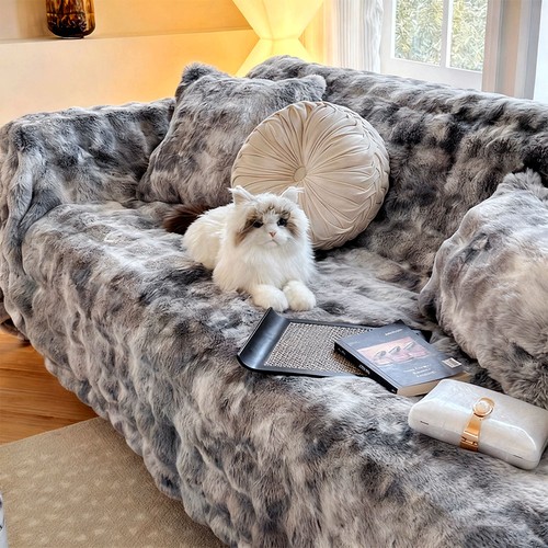 Soft faux rabbit fur - rabbit, sofa