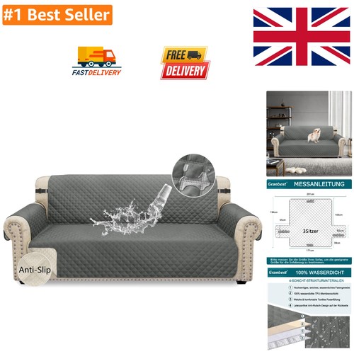 Grey seater sofa - 3-seater, cover