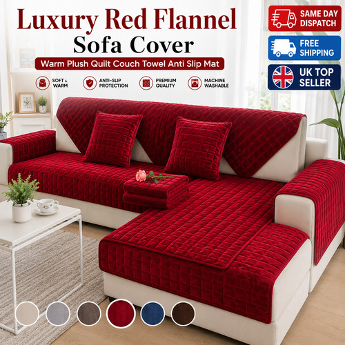 Luxury red flannel - flannel, sofa