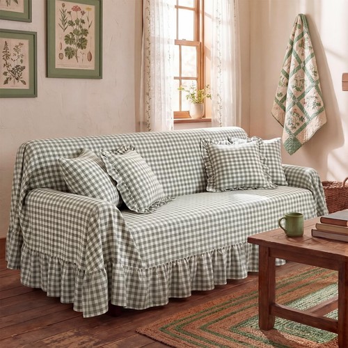 Gingham couch covers - gingham, with
